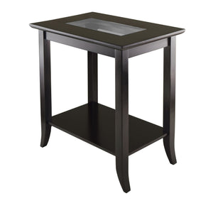 Genoa Rectangular Console Table with Glass Top and Shelf Elegant End Table