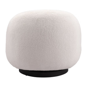 HMS 30\" Cream and Black Faux Shearling Upholstered Slipper Chair Elegant Living Room Furniture