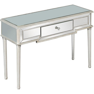 HMS Classic Silver Leaf Antiqued Console Table for Entry Living Room Hotel Bedroom Farmhouse Iron Wood Versatile Home Furniture