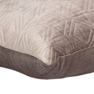 HMS Tufted Diamonds Taupe Velvet Accent Pillow Elegant Living Room Chair Accessory
