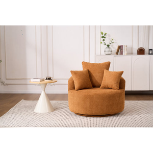 LY-031WH Single-Seater Swivel Compression Chair Crochet Yarn Full Sponge Material for Home Living Room Office Furniture