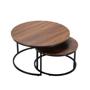 2-Piece Nesting Round Coffee Table Set