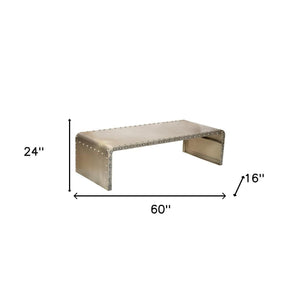 HMS 60 Convertible Coffee and Tea Table Gray Aluminum and Metal Frame Farmhouse Style Made of Concrete for Living Room Use