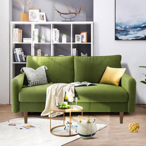 56.3" Round Arm Velvet Apartment Loveseat for Living Room Sofas