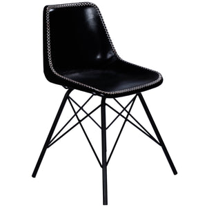 HMS 18\" Black Faux Leather Side Chair for Living Room