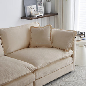 Modern Accent Chair with Ottoman Living Room Club Chair Chenille Upholstered Armchair Reading Chair for Bedroom