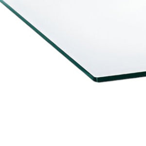HMS 47\" Clear and Silver Glass Coffee Table with Steel Cross Legs