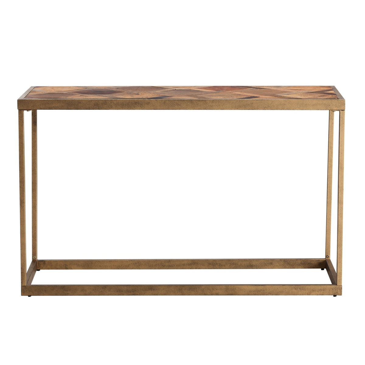HMS 48\" Natural and Brass Reclaimed Wood Frame Console Table Stylish Home Decor