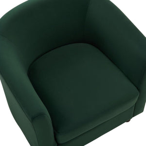 Velvet Accent Chair with Ottoman, Modern Barrel Chair Armchair for Living Room, Green