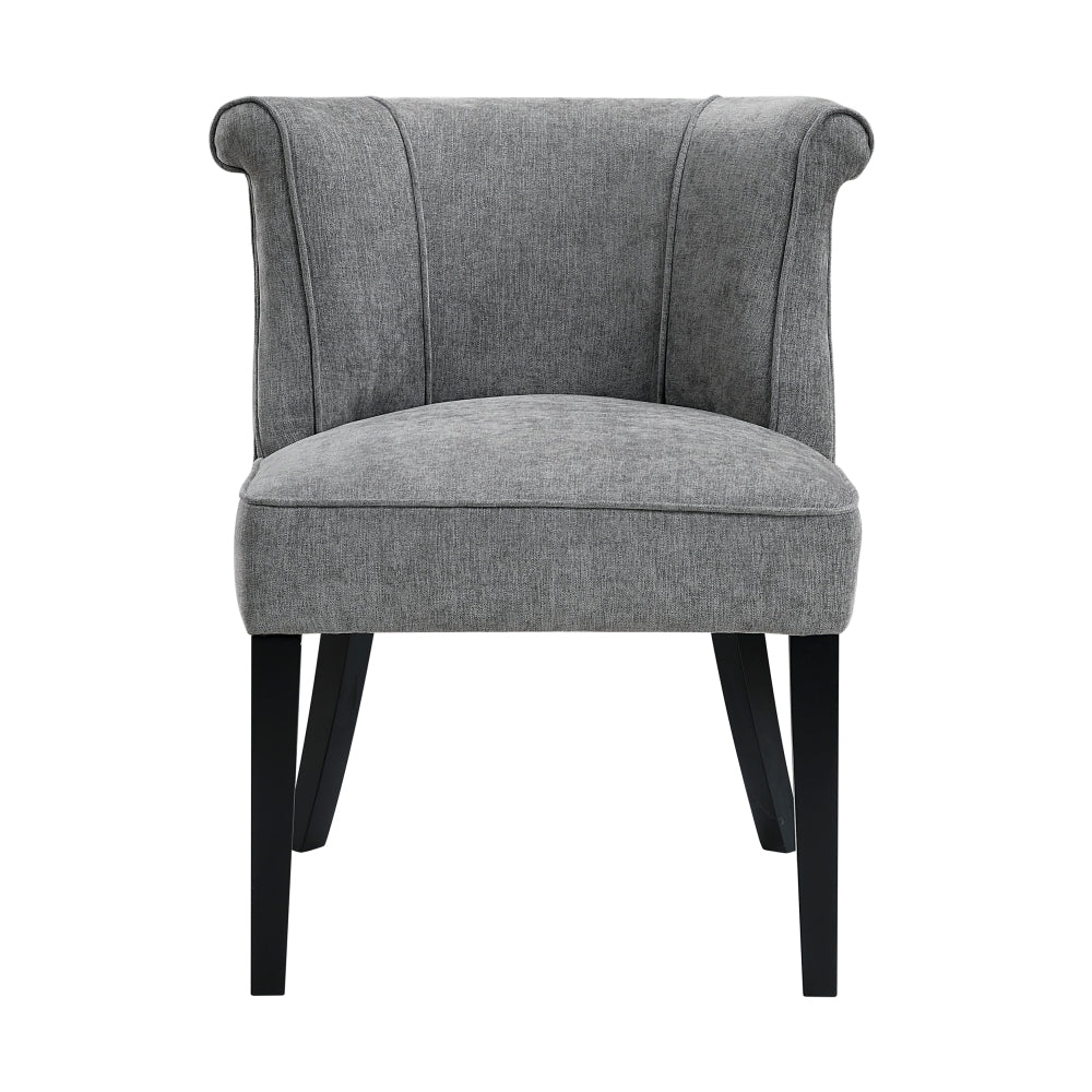 Foam Cushion Seat 1pc Accent Chair Curved Back Charcoal Fabric Upholstered Espresso Finish Legs