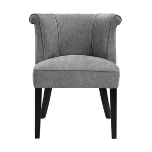 Foam Cushion Seat 1pc Accent Chair Curved Back Charcoal Fabric Upholstered Espresso Finish Legs
