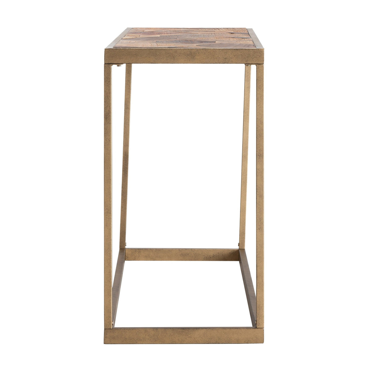 HMS 48\" Natural and Brass Reclaimed Wood Frame Console Table Stylish Home Decor