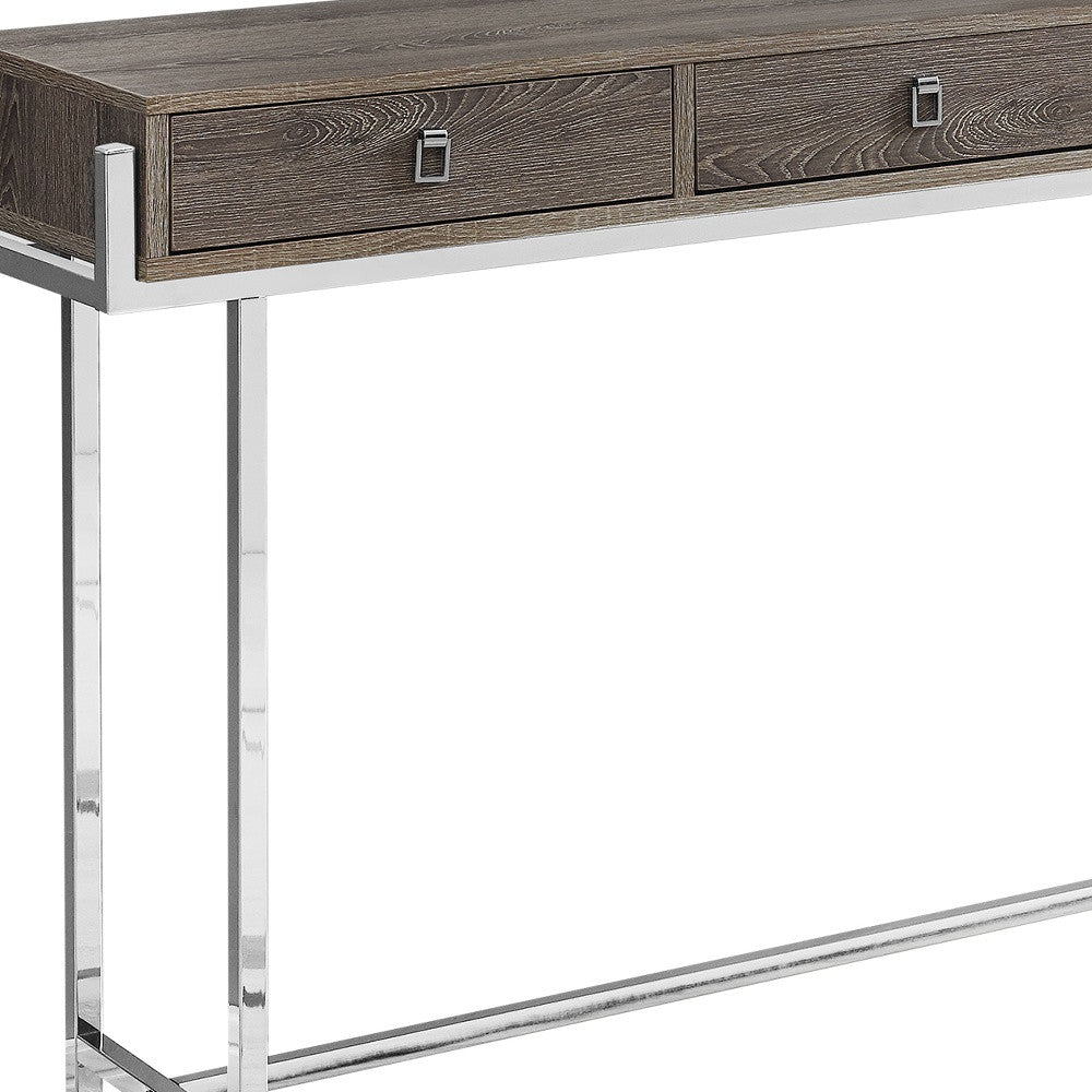 HMS 48\" White Silver MDF Console Table Drawers Accent Rustic/minimalist for Entry Villa Living Room Hotel Bedroom Rustic Decor