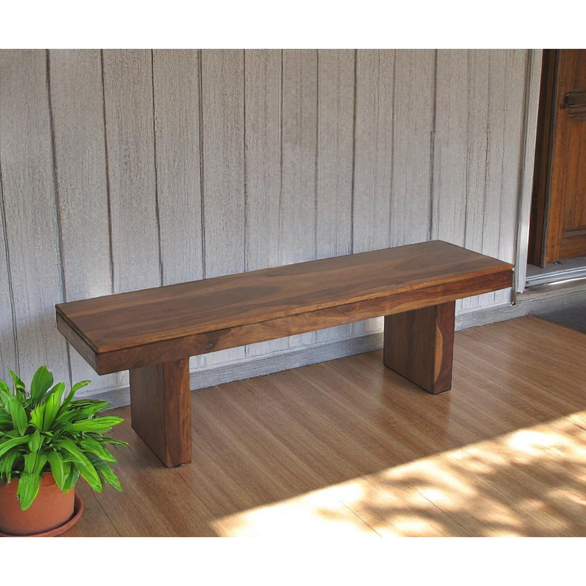 HMS Modern Chunky Solid Wood Coffee Table Bench