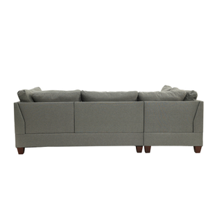FCJ 3-PC Convertible Sectional Sofa Set in Gray for Living Rooms Apartments and Beds