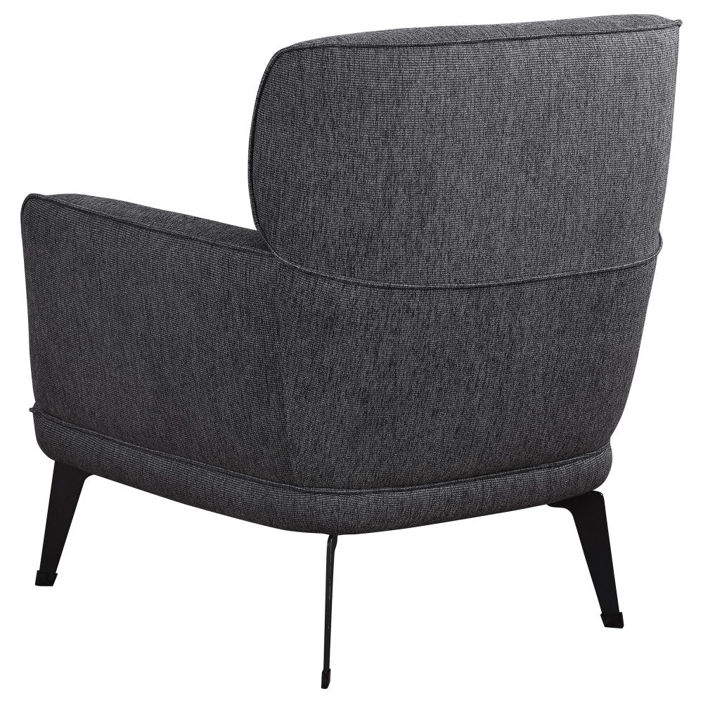 1pc Modern Transitional Style Upholstered Crescent Arm Accent Chair