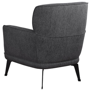 1pc Modern Transitional Style Upholstered Crescent Arm Accent Chair