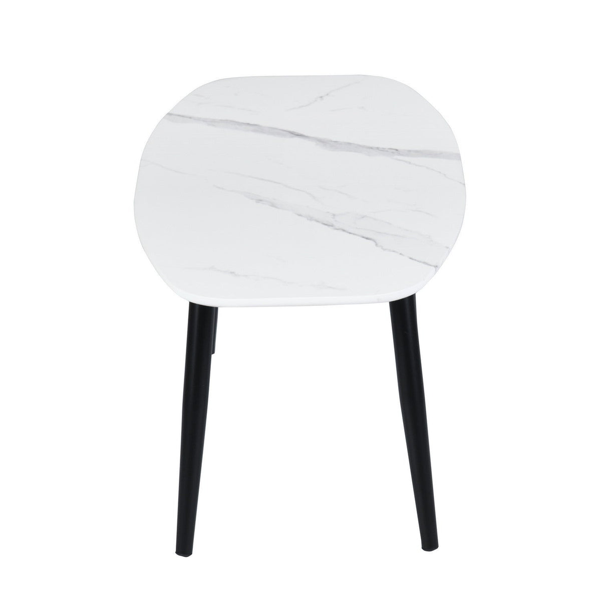 HMS 43\" Coffee Table in White and Black Faux Marble with Steel Stylish and Durable