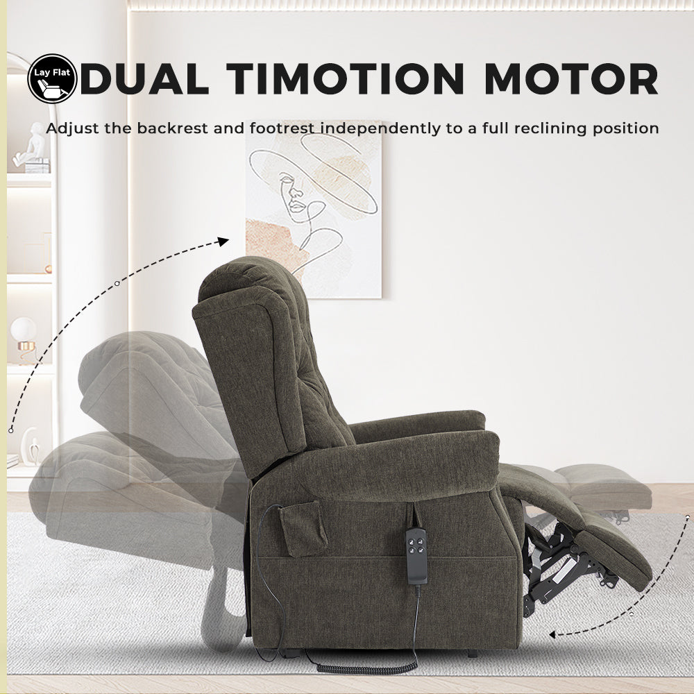 Hot Sales Flat Lifting Chair Recliners Dual Motor Modern Fabric Single Sofa Chair