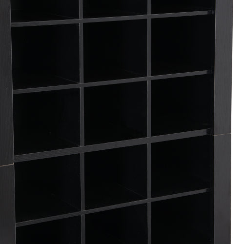 Modern Stylish 30-Boot Console Cabinet Self-Standing High Capacity Storage for Hallway & Bedroom in Black-FCJ