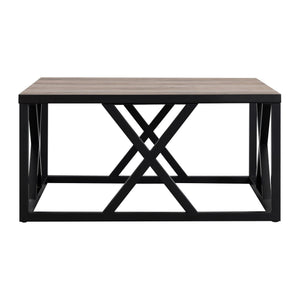 HMS 35 Black Steel Square Coffee Table with European Design for Living Room House Home Furniture with Marble Material