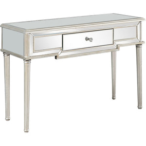 HMS Classic Silver Leaf Antiqued Console Table for Entry Living Room Hotel Bedroom Farmhouse Iron Wood Versatile Home Furniture
