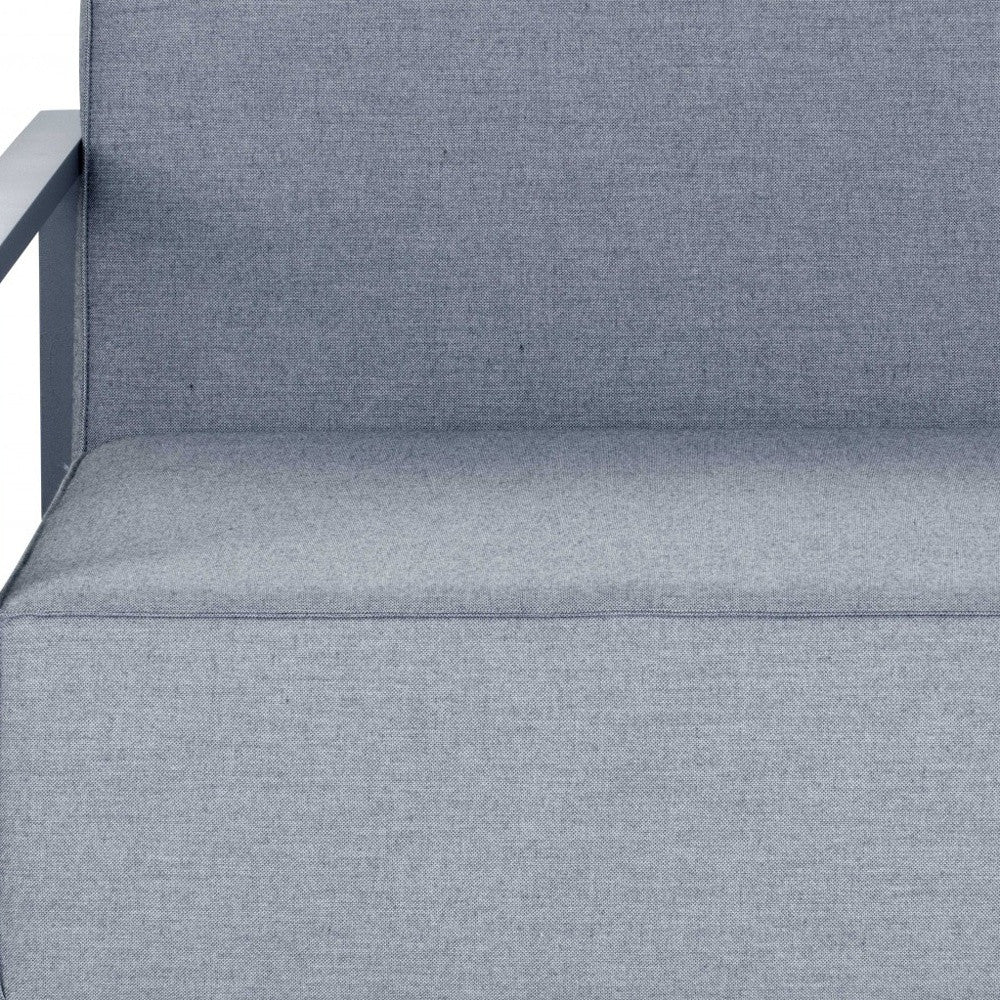 HMS 37 Gray Linen Arm Accent Chair with Modern Design Metal Legs for Home Office Living Room Bedroom or Apartment Use