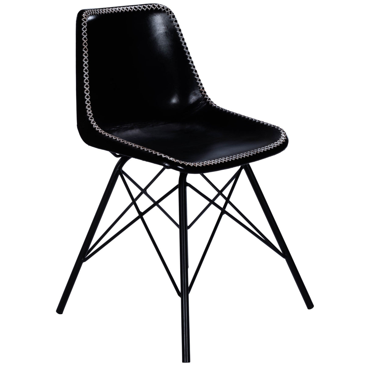 HMS 18\" Black Faux Leather Side Chair for Living Room