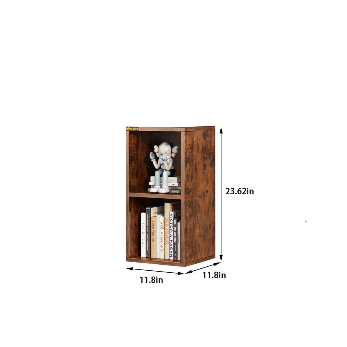YQ JENMW Antique Wood Color High Grade Small Bookcase, Simple Living Room Storage Cabinet, Rental House Storage Rack
