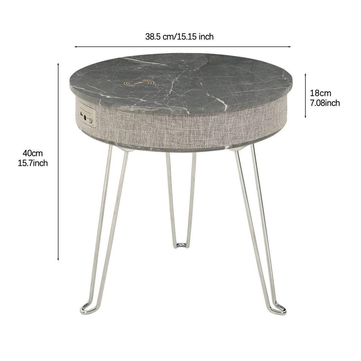 Scandinavian Style Smart Music Coffee Table Multi-Functional Wireless Charging Bluetooth Audio Foldable Small Side Living Room
