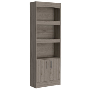 HMS 71 Three-Tier Bookshelf with Two Doors Foldable Living Room Furniture for Home Office Workshop Bedroom Application
