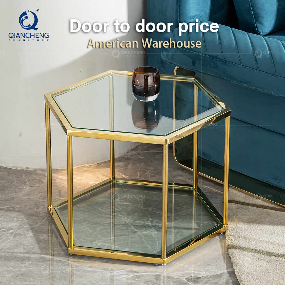 China Town Furniture Combination Honeycomb Ss Center Coffee Side Tea Table Manufacturer China Wholesale Side Table Set of 4