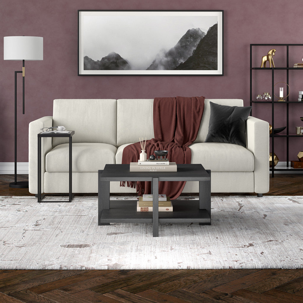 HMS 35 Convertible Gray Square Coffee Table with Shelf for Tea Living Room Furniture with Storage Home Furniture