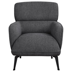 1pc Modern Transitional Style Upholstered Crescent Arm Accent Chair