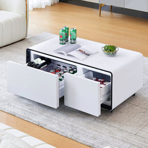 Luxury Living Room Furniture Smart Bedside Coffee Table Modern Fridge Tables with USB Wireless Charging
