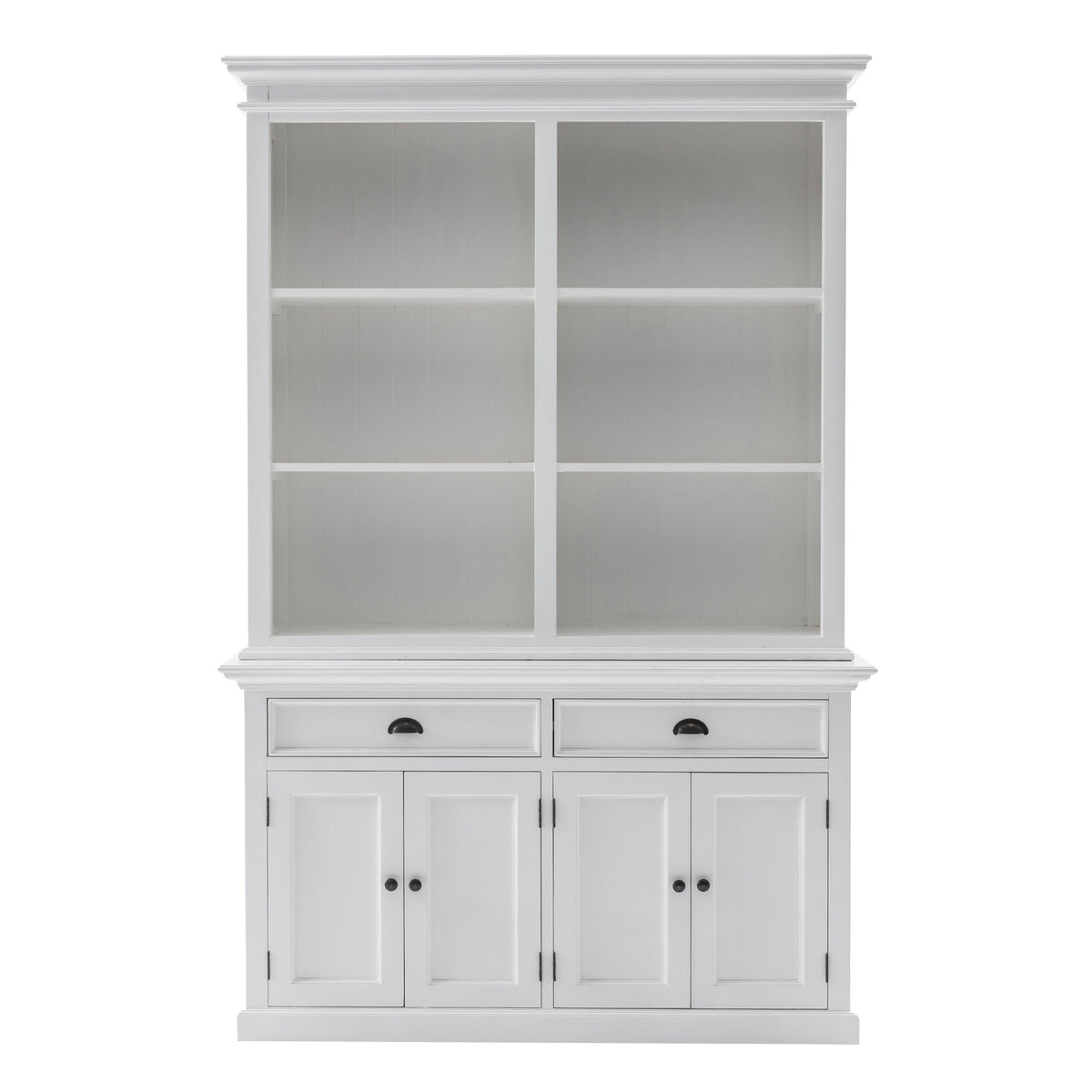 HMS 87 White Solid Wood Adjustable Four Tier Bookcase