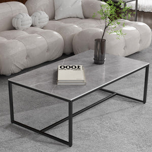 US Free Shipping Modern Living Room Center Furniture Coffee Table Marble Pattern Tea Table with Open Storage