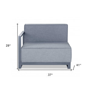 HMS 37 Gray Linen Arm Accent Chair with Modern Design Metal Legs for Home Office Living Room Bedroom or Apartment Use