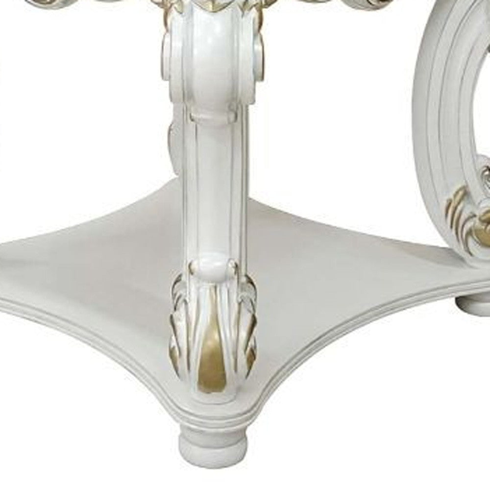 26\" Antique Pearl HMS Manufactured Wood Square End Table Console Tables Product