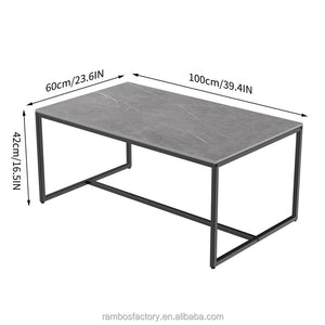 US Free Shipping Modern Living Room Center Furniture Coffee Table Marble Pattern Tea Table with Open Storage
