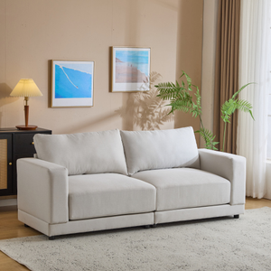 81" Navy Blue Modern Square Arm Loveseat Set with Soft Velvet Upholstery Deep Cushions Sturdy Legs for Living Room Bedroom