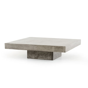 HMS 43\" Gray and Dark Gray Concrete Square Block Coffee Table