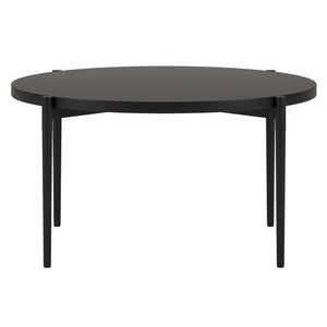HMS 32\" Antique European Round Coffee Table Black Steel with Marble and Stone Finish for Living Room Furniture
