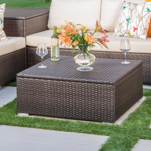 SANTA ROSA Convertible Coffee Table Multi-Functional Farmhouse Style Living Room Furniture Metal and Wood for Entry Use