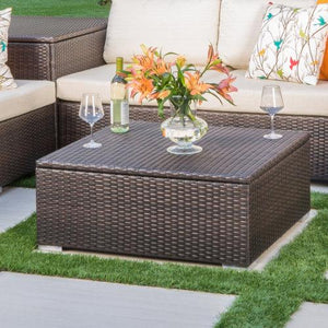 SANTA ROSA Convertible Coffee Table Multi-Functional Farmhouse Style Living Room Furniture Metal and Wood for Entry Use