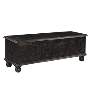 54\" HMS Black Solid Wood Distressed Lift Top Coffee Table