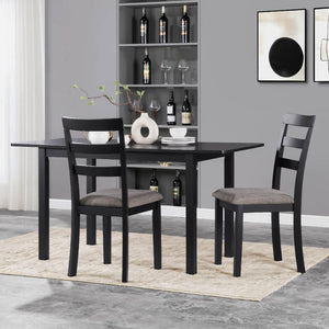 Farmhouse Style Dining Chairs Set of 2,  Wooden Kitchen Chairs, Solid  Wood Legs, High Ladder Back, Non-Slip Foot Pads
