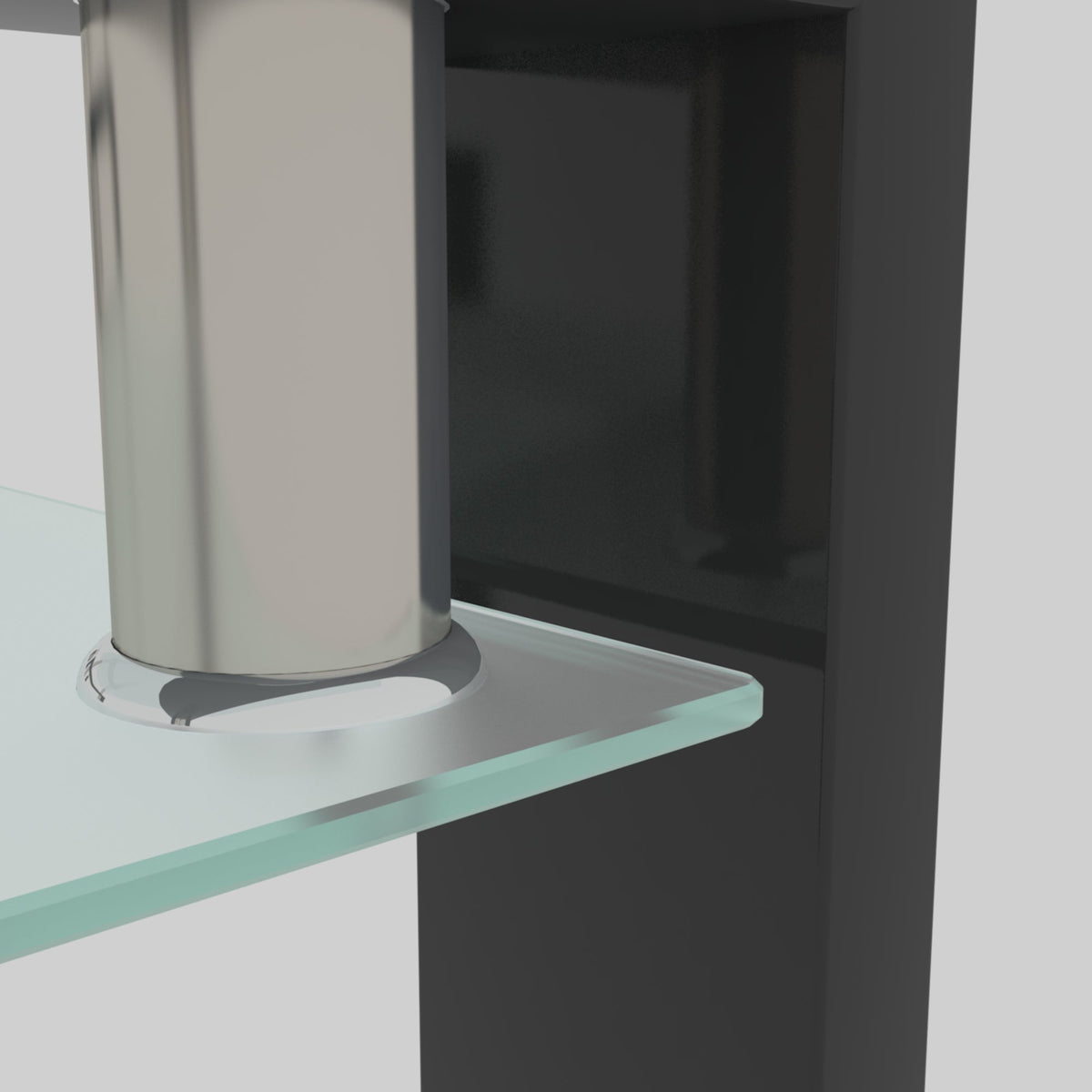 39.3 Inch Modern Glass Top Selling Tea Table with Drawer , 2 Tier Coffee Table Stainless Steel Frame