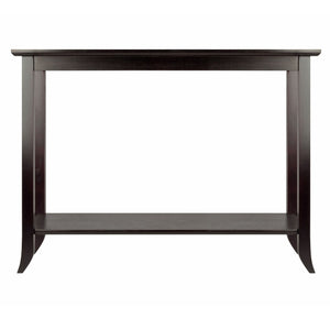 Genoa Rectangular Console Table with Glass Top and Shelf Elegant Home Furniture