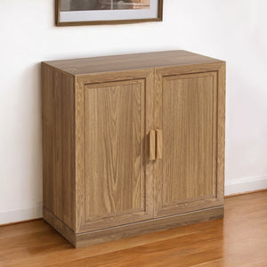 HMS 31 Traditional Antique Living Room Door Accent Cabinet Handmade MDF with Three Shelves Natural Textured Design